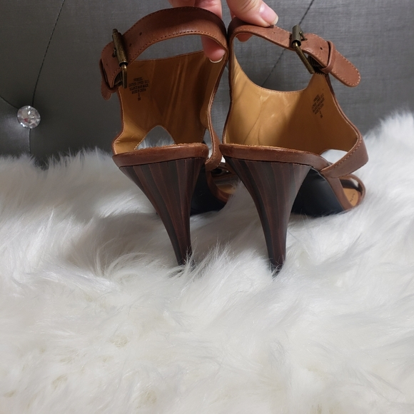 Nine west snooks tan heels leather upper - Picture 9 of 13